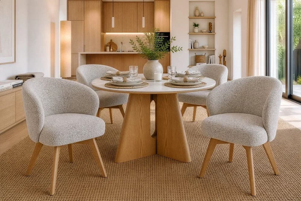 riess-ambiente Polsterstuhl WALKÜRE beige mit Drehfunktion & Armlehne - Bild 4