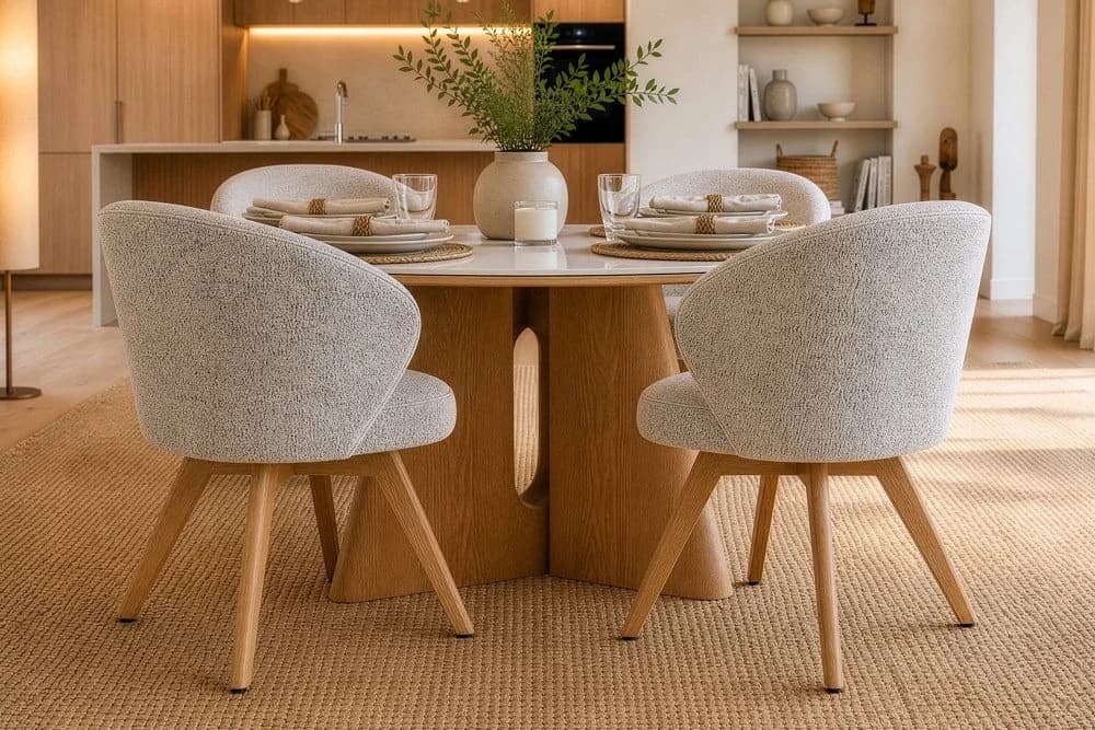 riess-ambiente Polsterstuhl WALKÜRE beige mit Drehfunktion & Armlehne - Bild 5