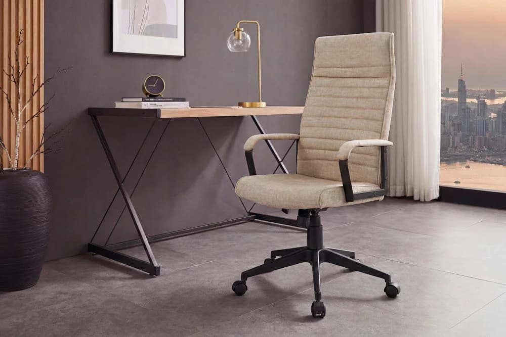 riess-ambiente Bürostuhl LAZIO beige/schwarz Samt höhenverstellbar - Bild 2