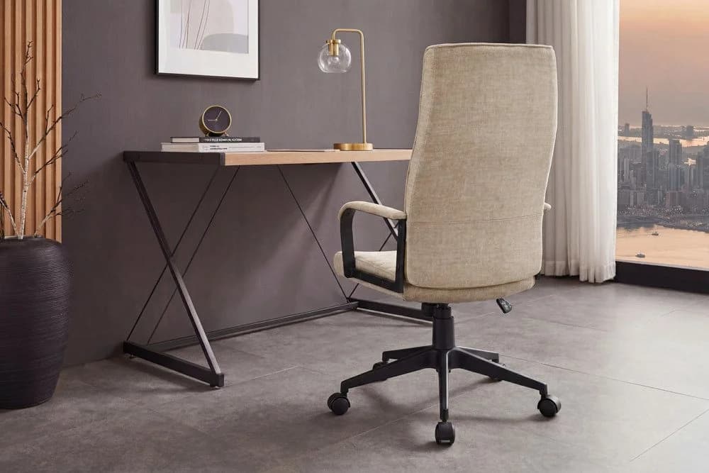 riess-ambiente Bürostuhl LAZIO beige/schwarz Samt höhenverstellbar - Bild 5