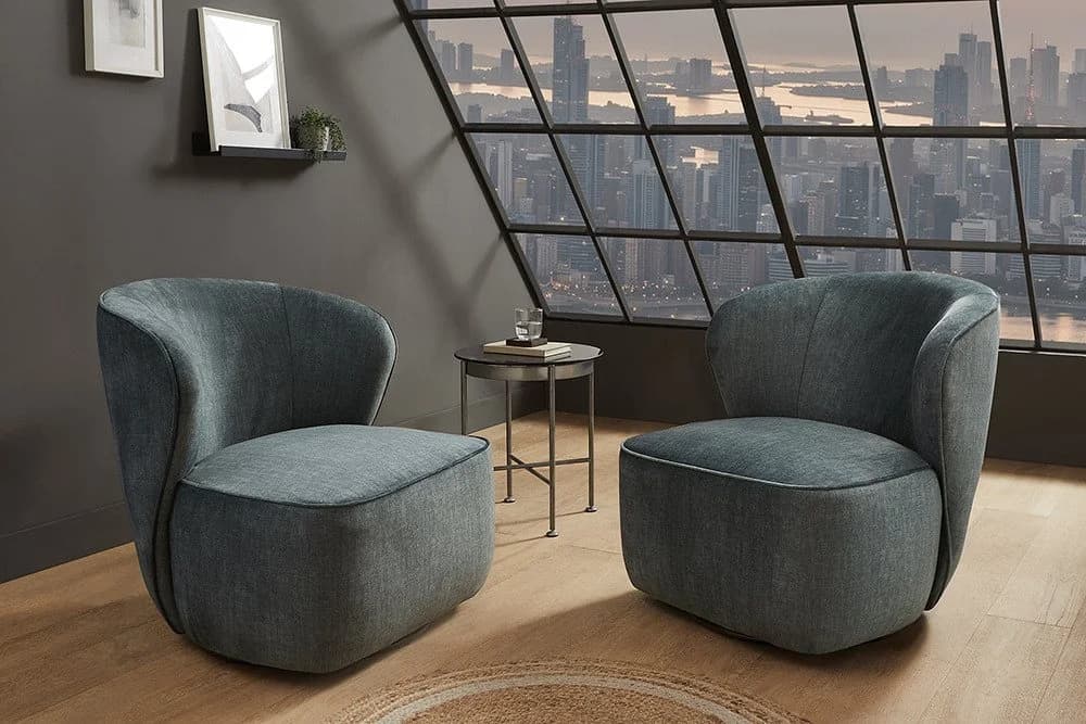 riess-ambiente Drehsessel GATSBY Petrol Samt 360° drehbar - Bild 2
