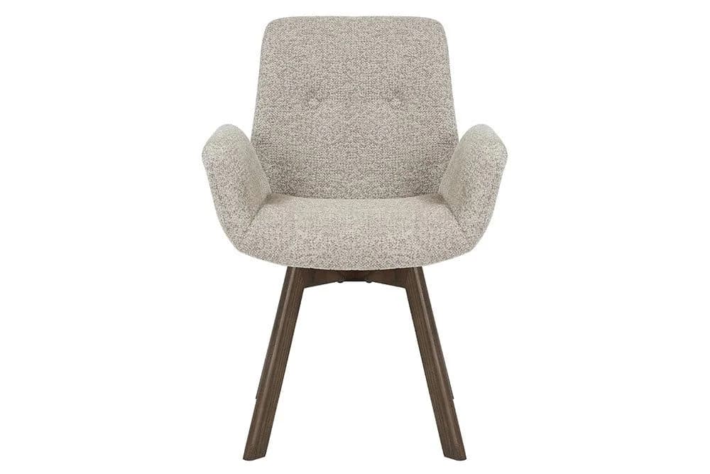 riess-ambiente Polsterstuhl BALTIC taupe Bouclé Eiche massiv 360° drehbar - Bild 4