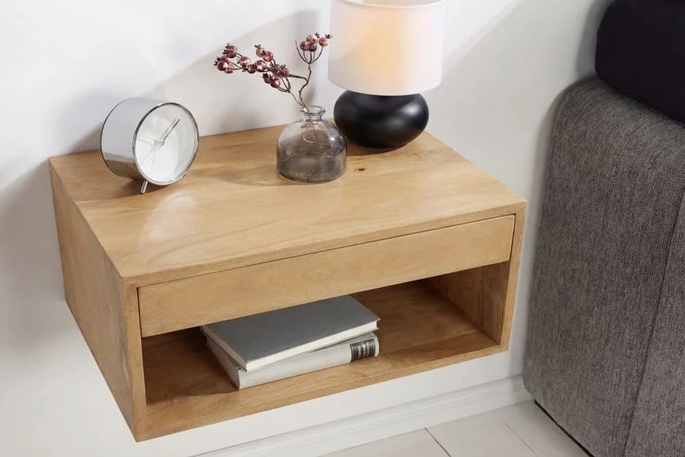 riess-ambiente Nachttisch PURE 50cm Mangoholz cream finish - Bild 2