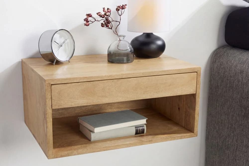 riess-ambiente Nachttisch PURE 50cm Mangoholz cream finish - Bild 4