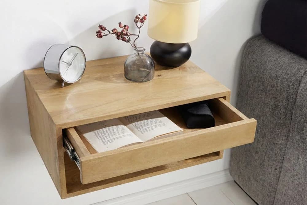 riess-ambiente Nachttisch PURE 50cm Mangoholz cream finish - Bild 5