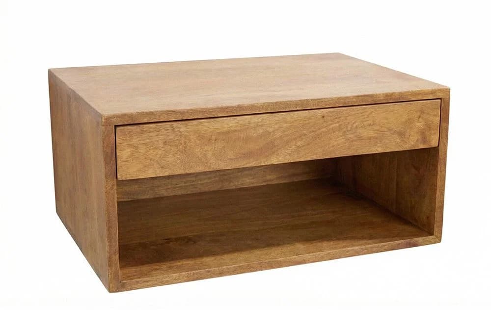 riess-ambiente Nachttisch PURE 50cm braun Mangoholz Wandregal