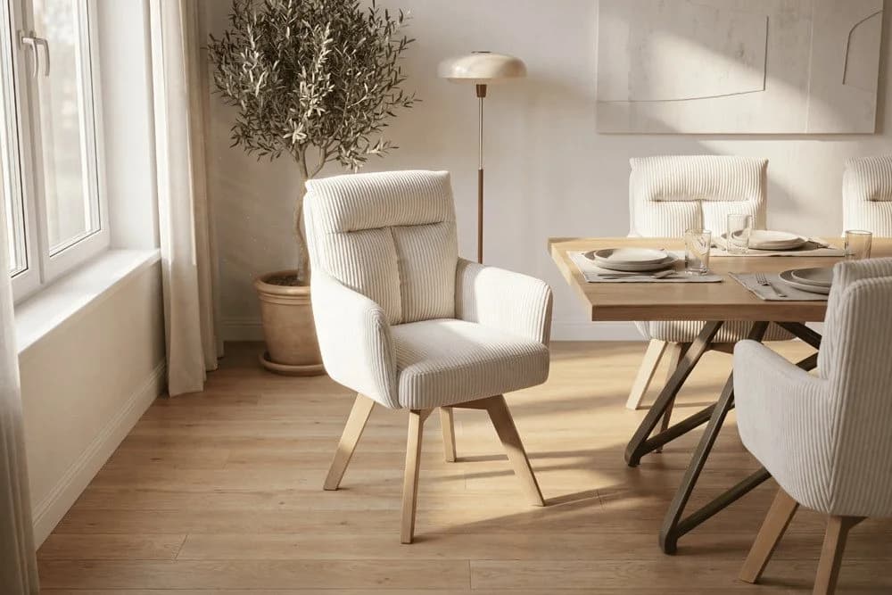 riess-ambiente Polsterstuhl BIG GEORGE beige mit 360° Drehfunktion - Bild 4
