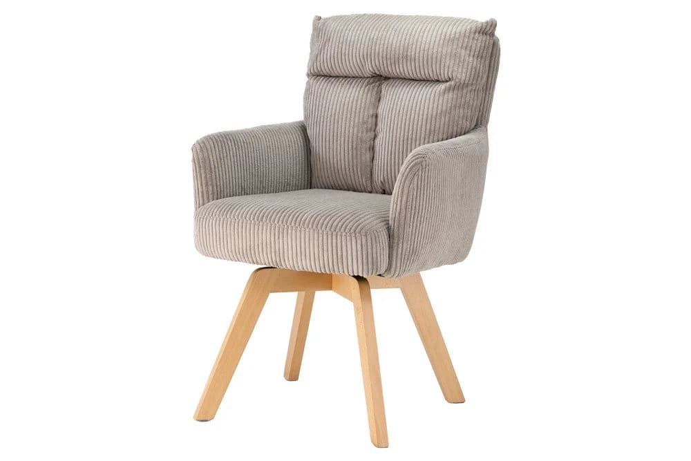 Riess-Ambiente Polsterstuhl BIG GEORGE Cord greige/natur, 360° drehbar