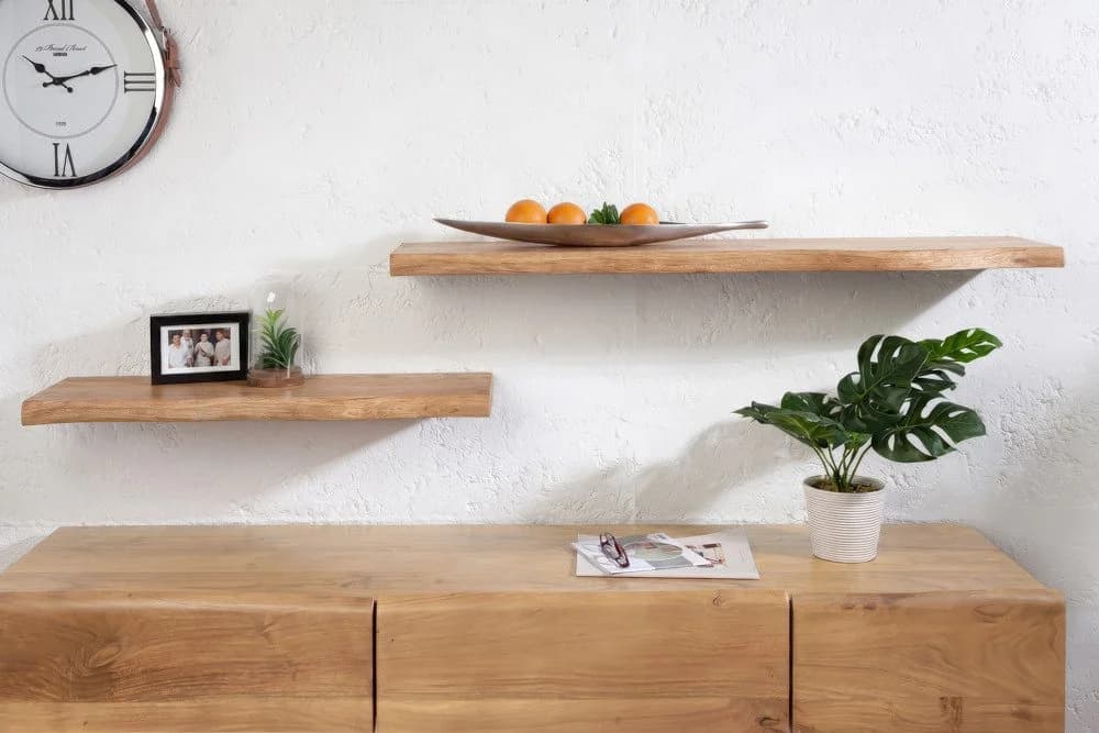 riess-ambiente Wandregal GRAND OAK 80cm Eiche massiv Baumkante - Bild 5