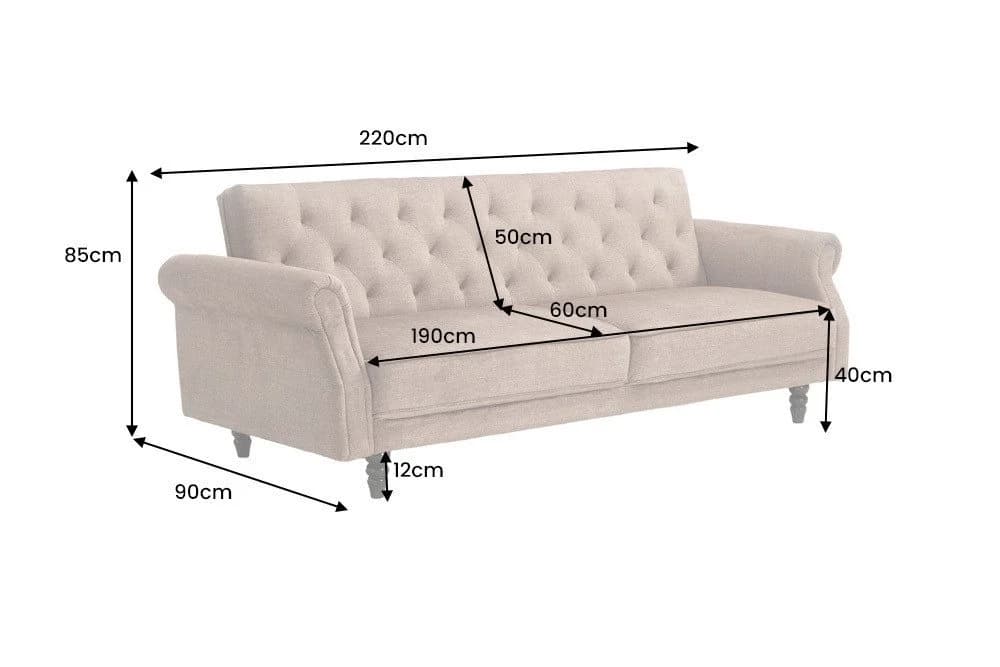 riess-ambiente Sofa MAISON BELLE AFFAIRE Samt Schlaffunktion beige - Bild 3