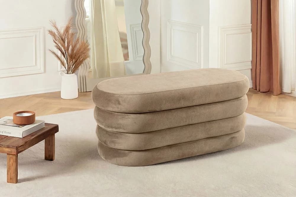 riess-ambiente Sitzbank VOGUE 85cm Champagner Samt mit Stauraum - Bild 3