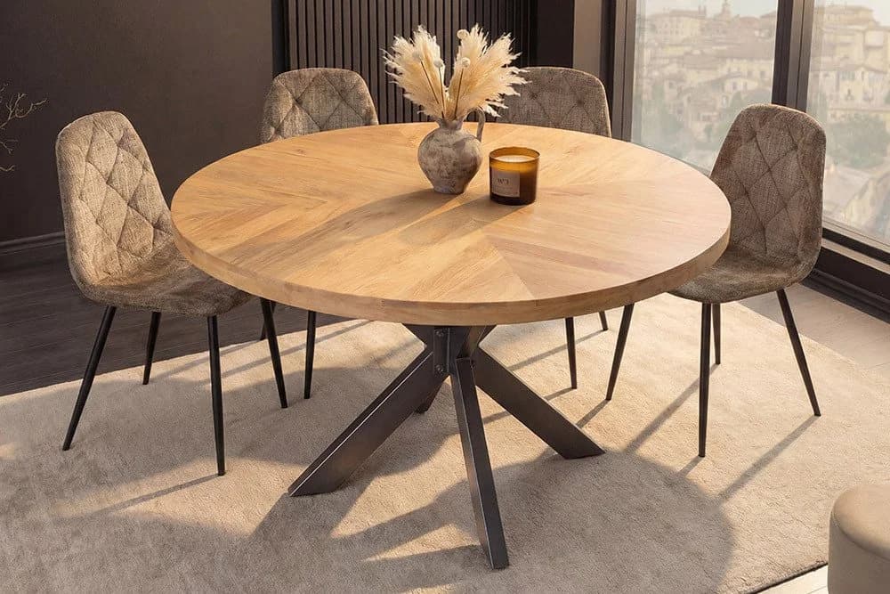riess-ambiente Esstisch INFINITY HOME rund 120cm Mangoholz Schwarz - Bild 2