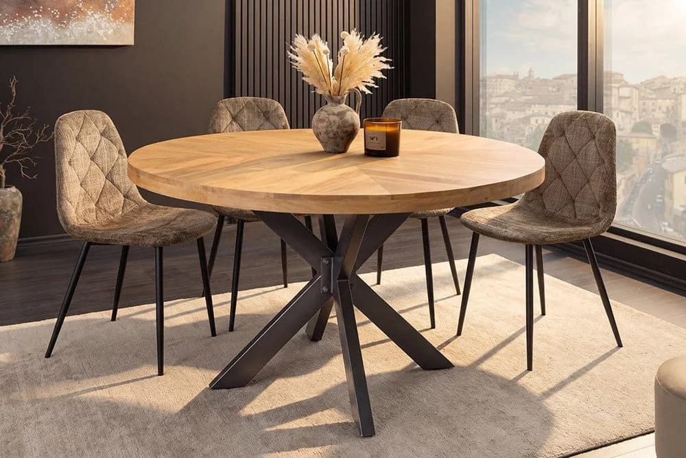 riess-ambiente Esstisch INFINITY HOME rund 120cm Mangoholz Schwarz - Bild 4