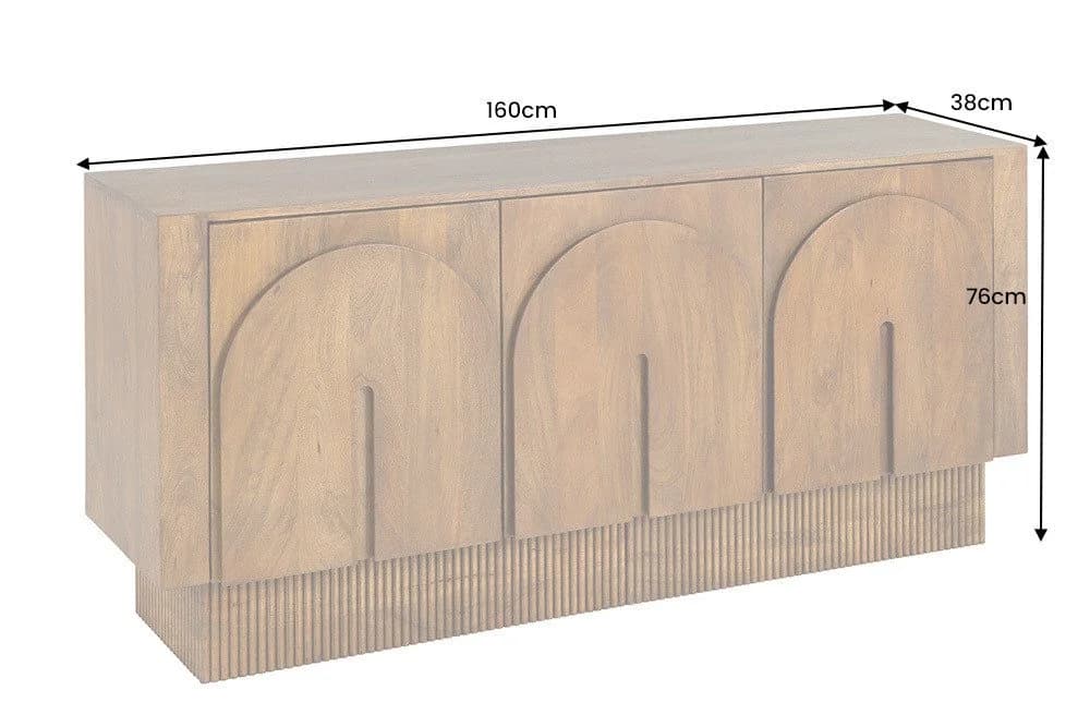 riess-ambiente Sideboard ARCADIA Mangomassivholz Bogenfront Soft-Close Japandi - Bild 3