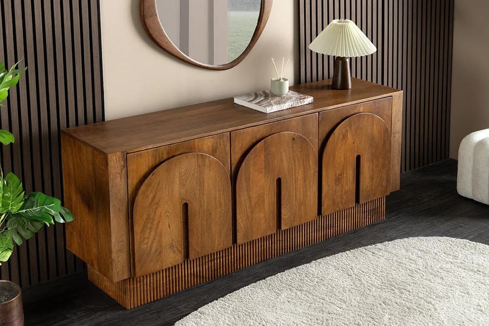 riess-ambiente Sideboard ARCADIA Mangomassivholz Bogenfront Soft-Close Japandi - Bild 5