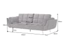 riess-ambiente Schlafsofa BOUTIQUE 215cm Samt 3-Sitzer grau/gold Bild 3
