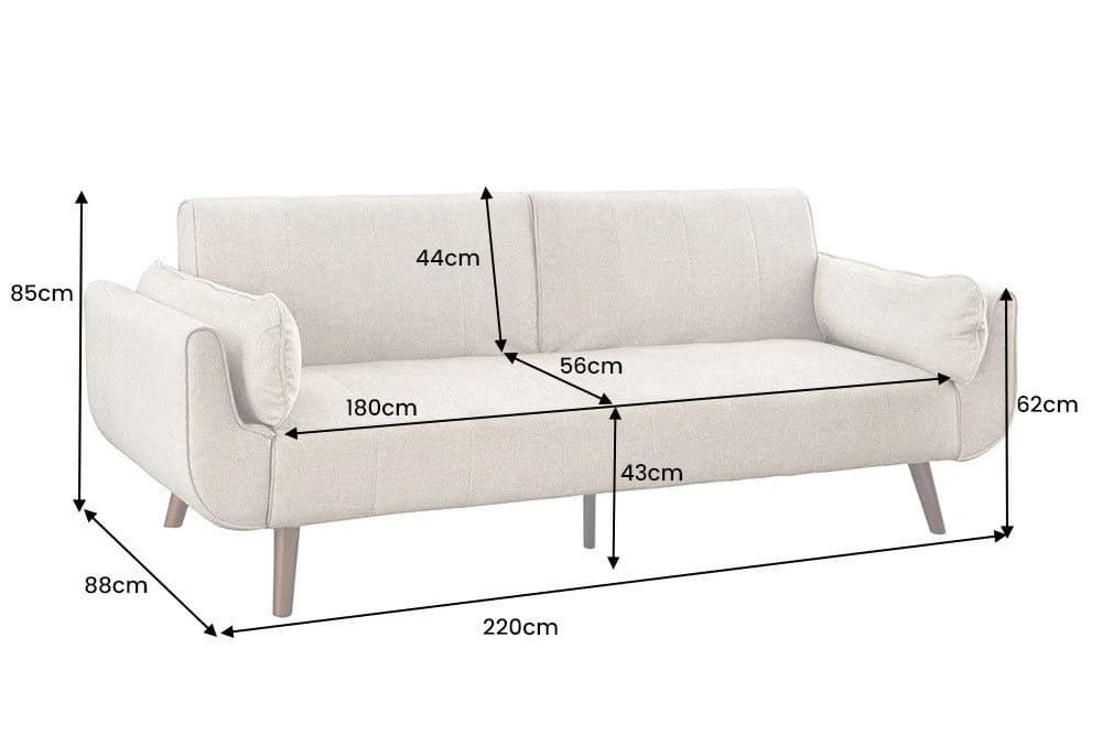 riess-ambiente Schlafsofa DIVANI Samt Walnussholz Retro 3-Sitzer - Bild 3