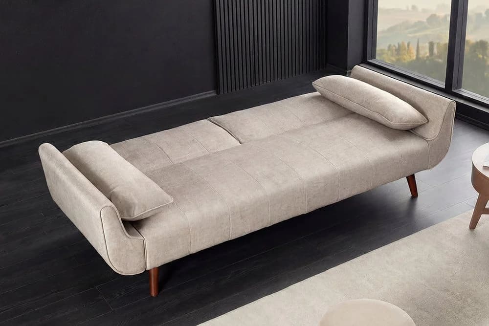 riess-ambiente Schlafsofa DIVANI Samt Walnussholz Retro 3-Sitzer - Bild 5