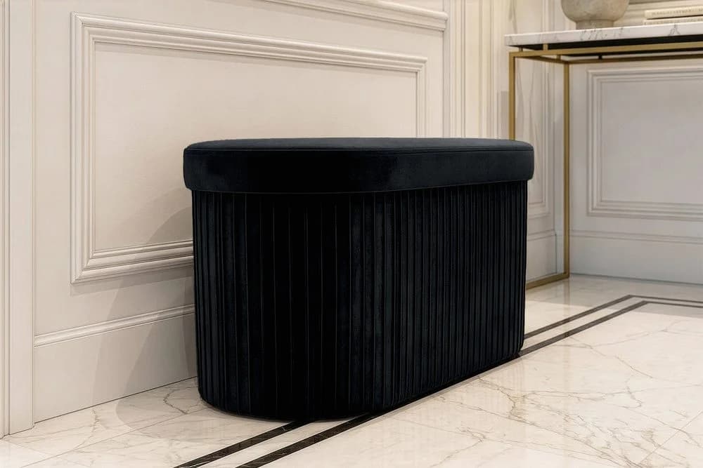 riess-ambiente Polsterbank ÉLAN Schwarz Samt mit Stauraum - Bild 5