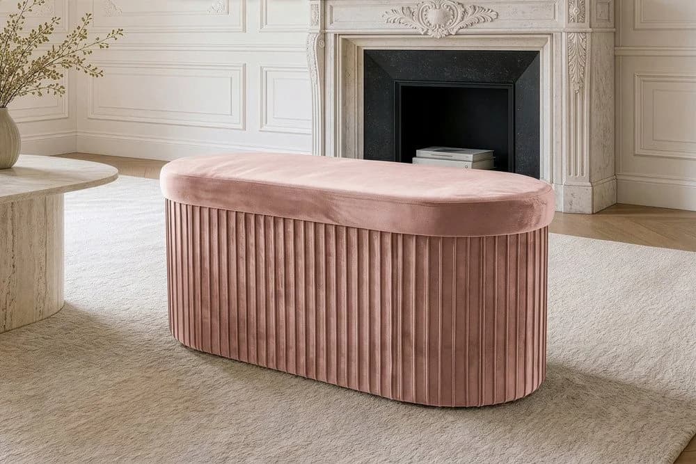 riess-ambiente Polsterbank ÉLAN Rosa Samt mit Stauraum - Bild 2