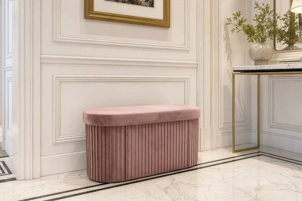riess-ambiente Polsterbank ÉLAN Rosa Samt mit Stauraum - Bild 3