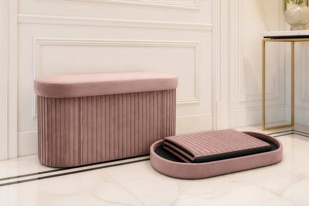 riess-ambiente Polsterbank ÉLAN Rosa Samt mit Stauraum - Bild 4