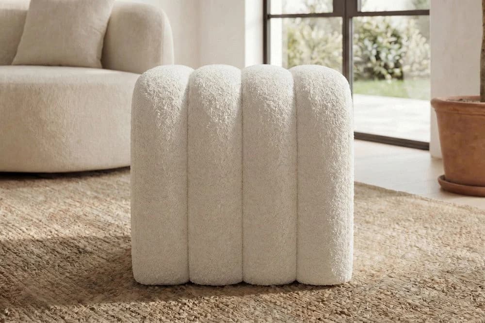 riess-ambiente Sitzwürfel VOGUE 40cm beige Bouclé modern - Bild 3