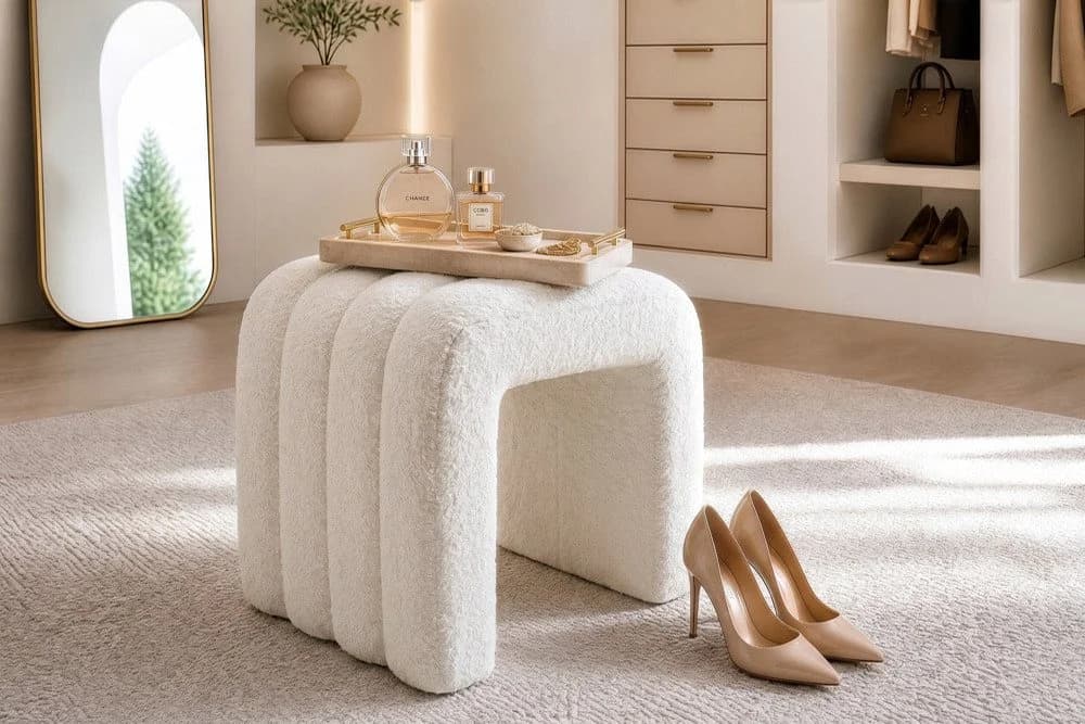 riess-ambiente Sitzwürfel VOGUE 40cm beige Bouclé modern - Bild 5