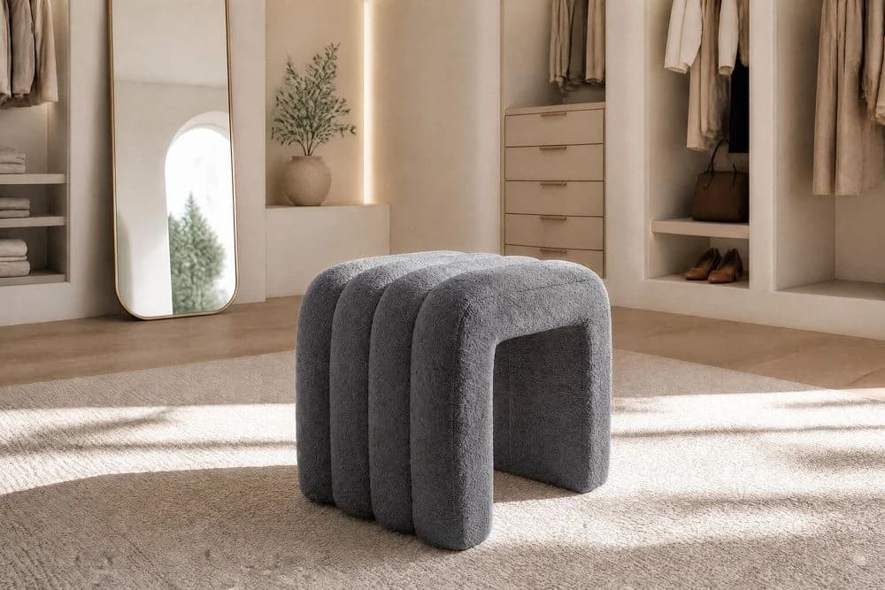 riess-ambiente Sitzwürfel VOGUE 40cm Grau Bouclé - Bild 4