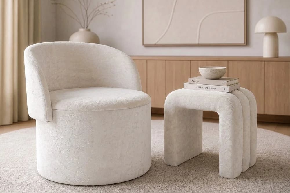 riess-ambiente TV-Sessel LUNA Beige Bouclé mit Stauraum - Bild 3