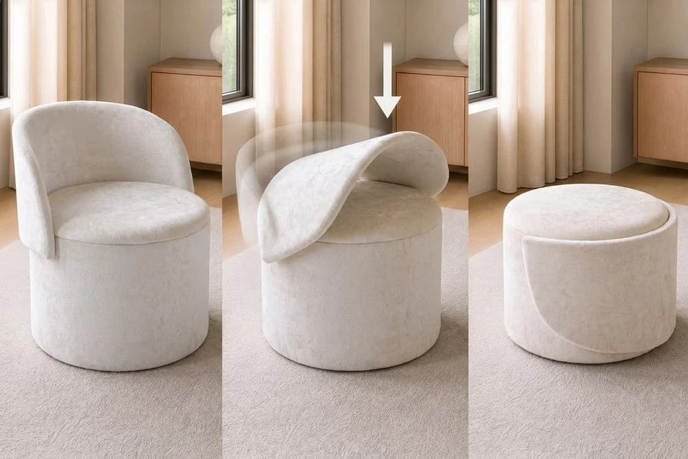 riess-ambiente TV-Sessel LUNA Beige Bouclé mit Stauraum - Bild 5
