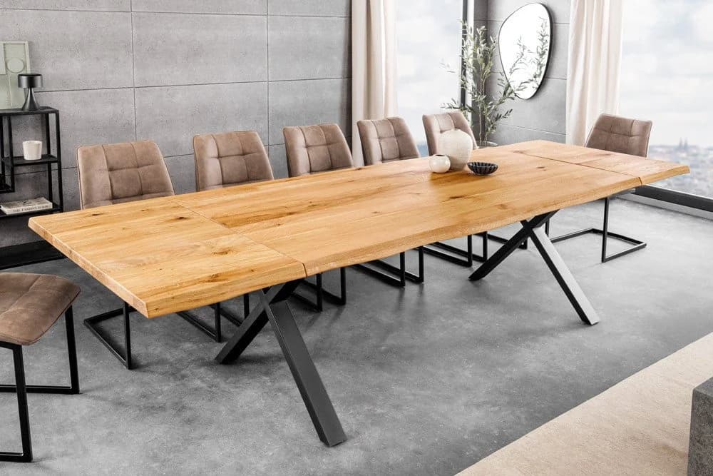 riess-ambiente Esstisch WILD OAK Eiche massiv mit Ansteckplatten Industrial - Bild 2
