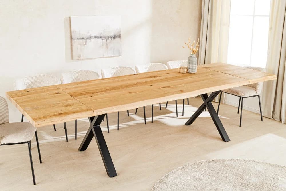 riess-ambiente Esstisch WILD OAK Eiche massiv mit Ansteckplatten Industrial - Bild 3