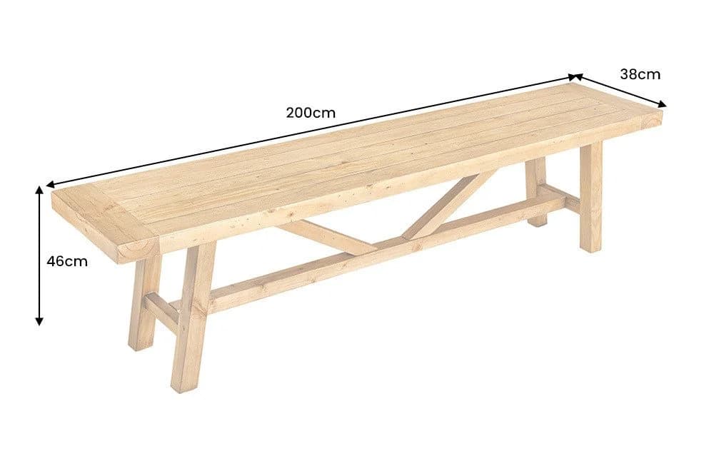riess-ambiente Sitzbank RIVIERA 200cm Massivholz Pinie Landhausstil - Bild 3