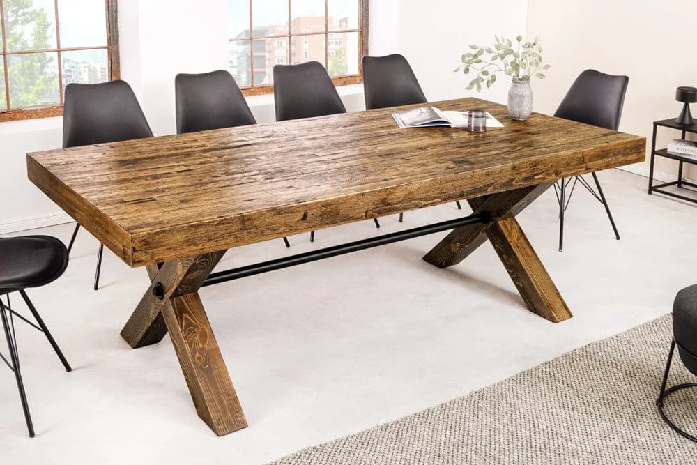 riess-ambiente Esstisch GOLIATH 210cm Pinie Metall X-Gestell - Bild 2