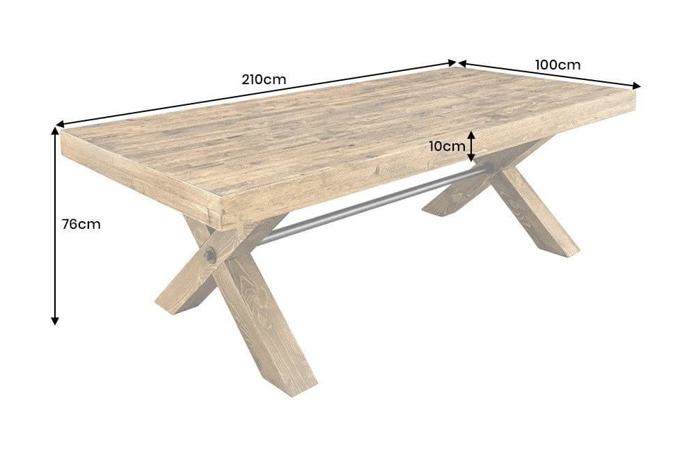 riess-ambiente Esstisch GOLIATH 210cm Pinie Metall X-Gestell - Bild 3