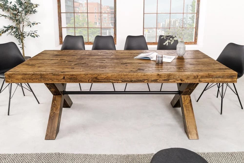 riess-ambiente Esstisch GOLIATH 210cm Pinie Metall X-Gestell - Bild 5