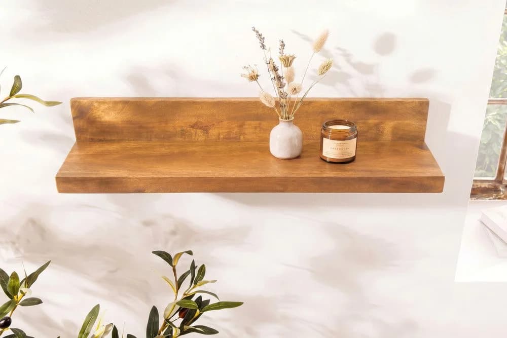 riess-ambiente Wandregal MAKASSAR 80cm braun Mango-Massivholz - Bild 5