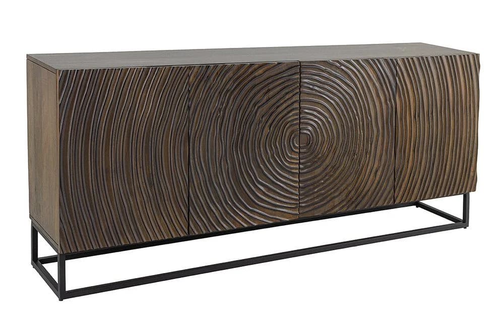 riess-ambiente Sideboard ZEN CIRCLES 180cm dunkelbraun Mango-Massivholz