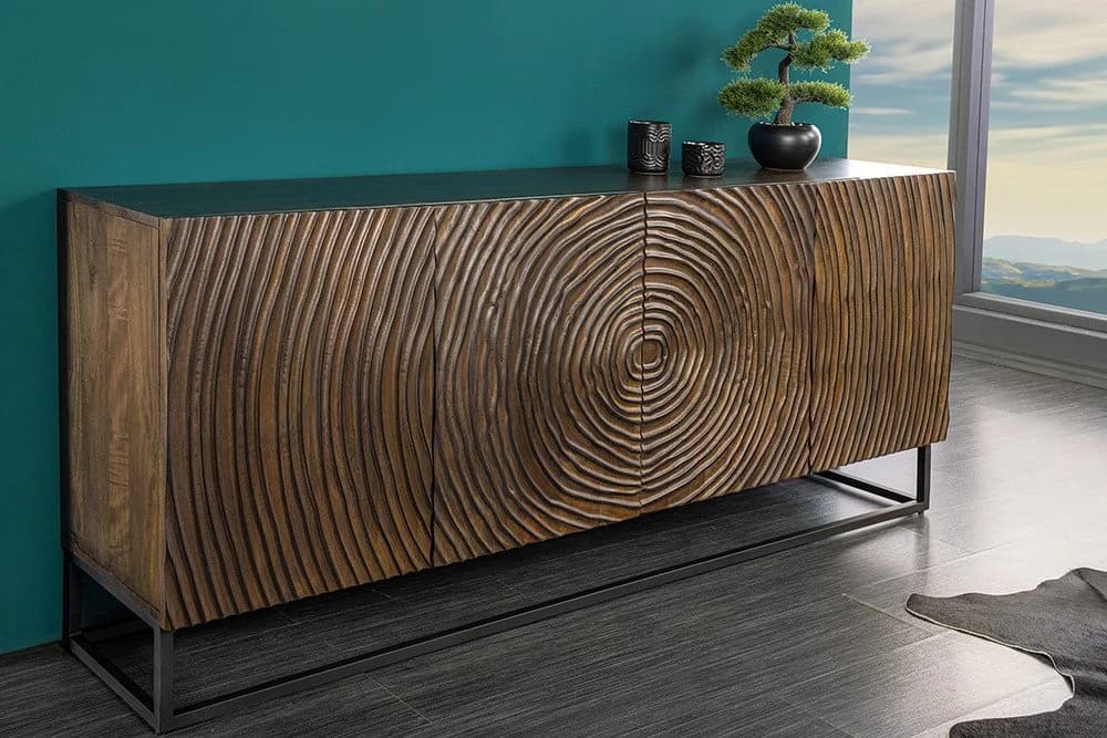 riess-ambiente Sideboard ZEN CIRCLES 180cm dunkelbraun Mango-Massivholz - Bild 2