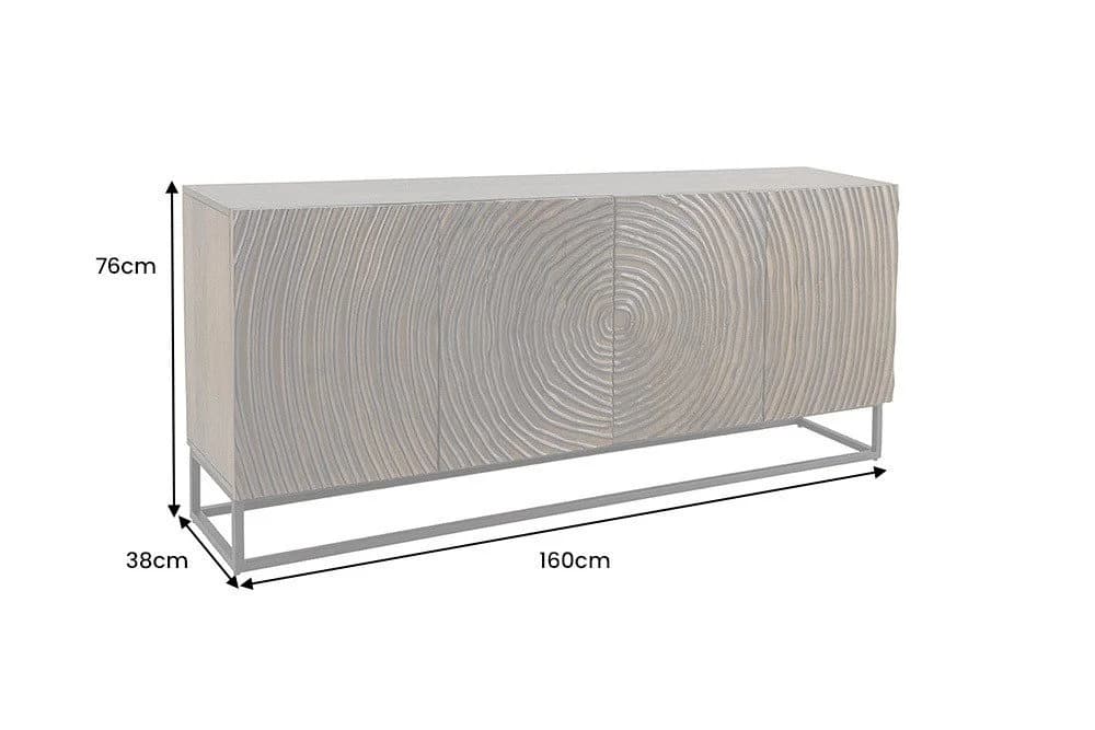 riess-ambiente Sideboard ZEN CIRCLES 180cm dunkelbraun Mango-Massivholz - Bild 3