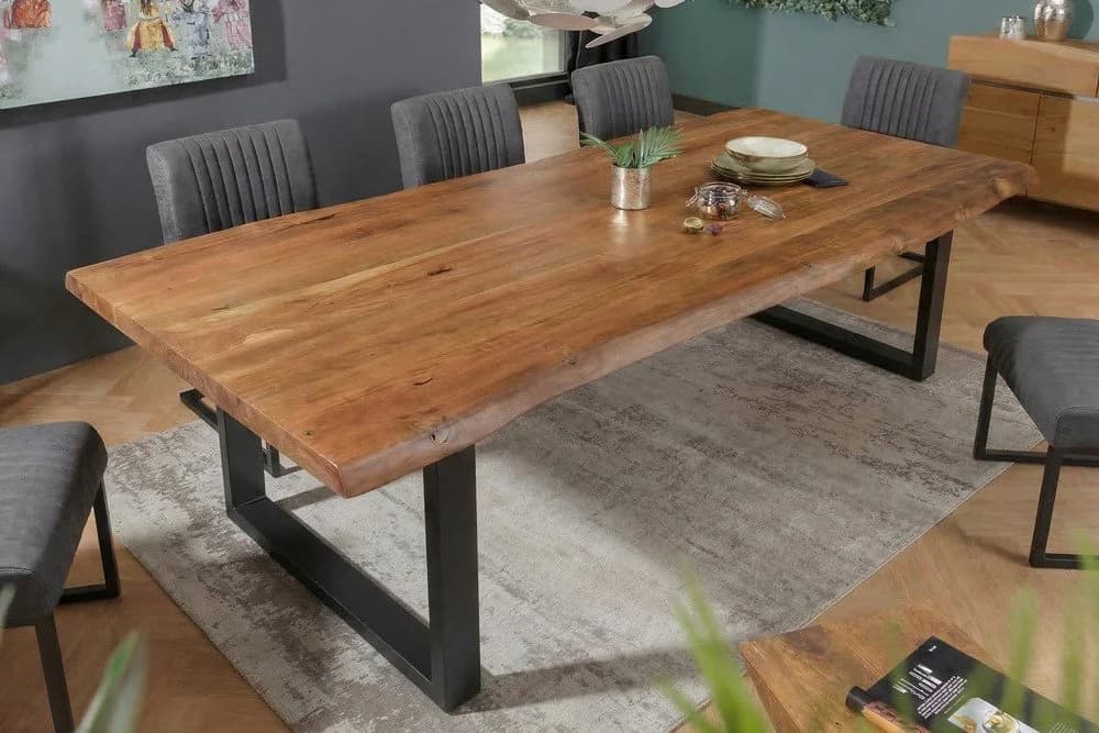 riess-ambiente Esstisch MAMMUT 220cm Akazie massiv schwarz - Bild 4