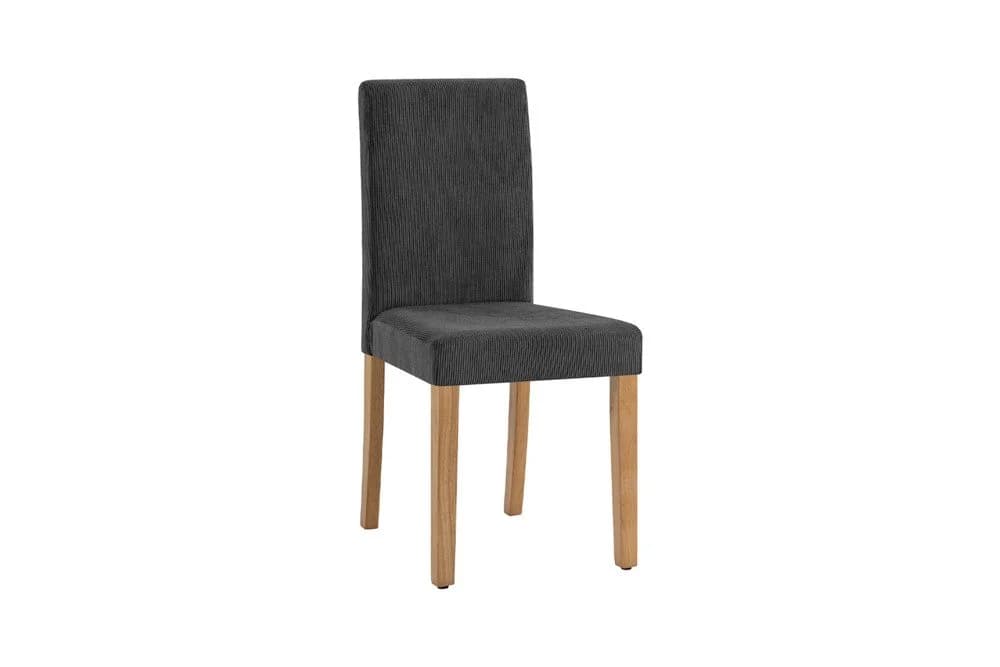 riess-ambiente Esszimmerstuhl GENUA grau Cord Gummibaum-Massivholz Retro