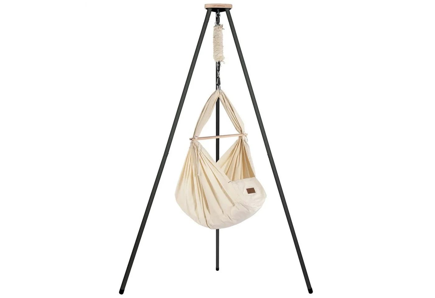 Stubenbett Federwiege Bio Anthrazit mit Tipi-Design - Bild 2