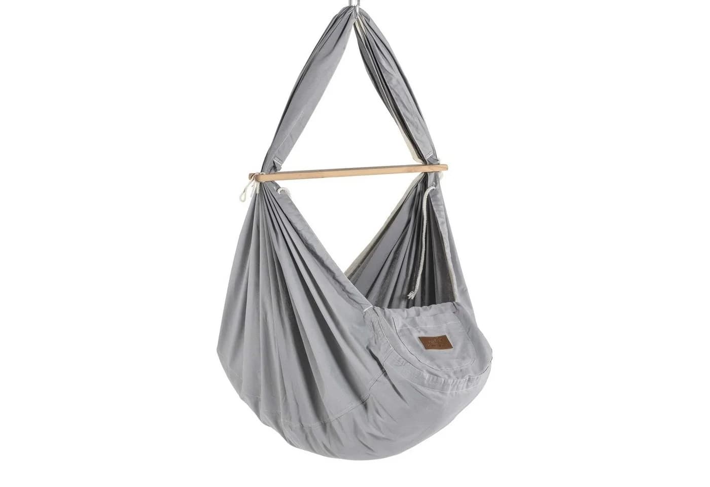 Stubenbett Federwiege Bio Grey Tipi Anthrazit mit Schafwolle - Bild 3