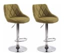 CLP Barhocker Lazio Stoff Grün (2er Set) höhenverstellbar Bild 2