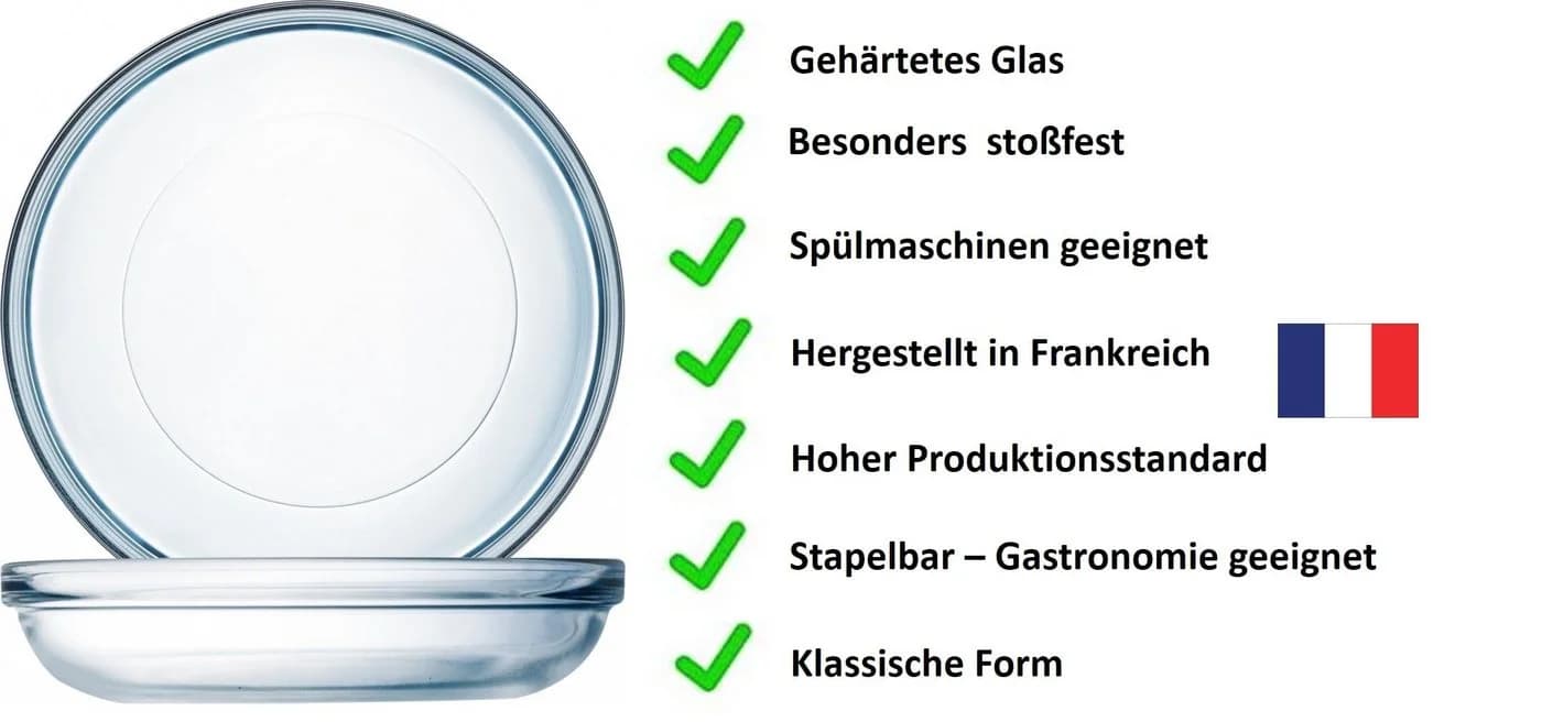 ARCOROC Dessertteller 14cm Gehärtetes Glas Transparent - Bild 3