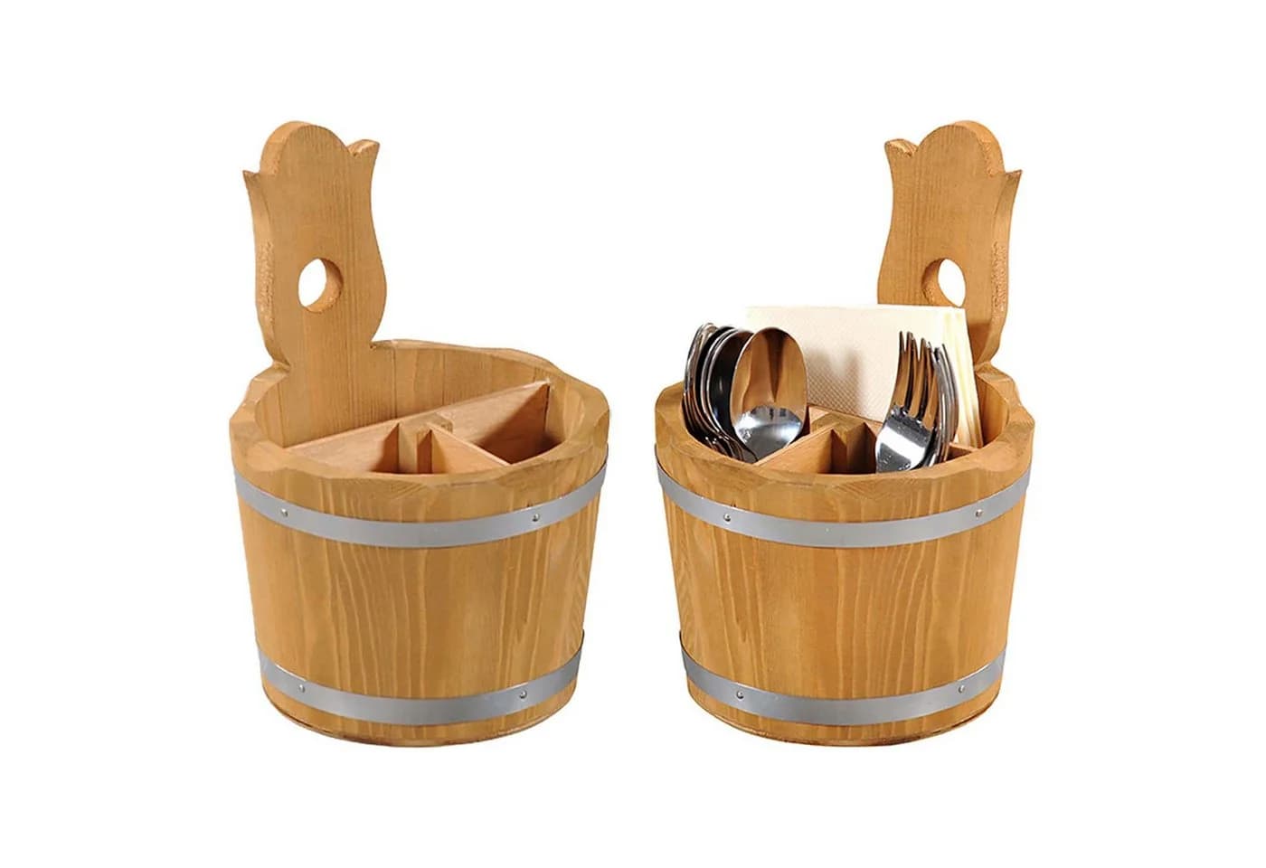 Kesper Besteckbox 8-tlg. Kiefernholz 3-fach Einteilung Natur