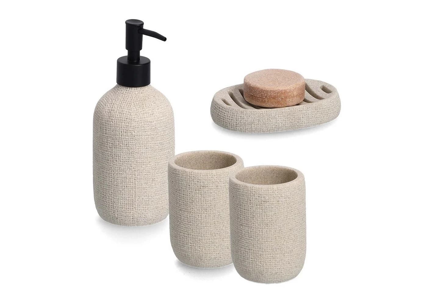 Zeller Present Badaccessoire-Set 4-teilig Beige - Bild 2