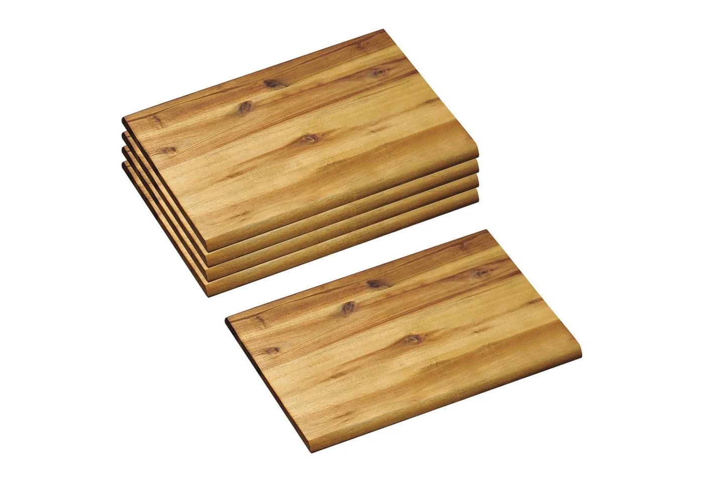 Kesper 5er Set Schneidebrettchen Akazienholz Natur